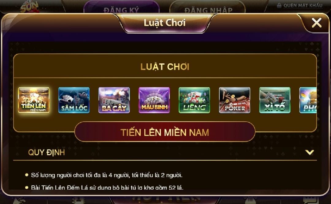 Hướng dẫn chơi game bài tiến lên miền nam tại nhà cái sunwin